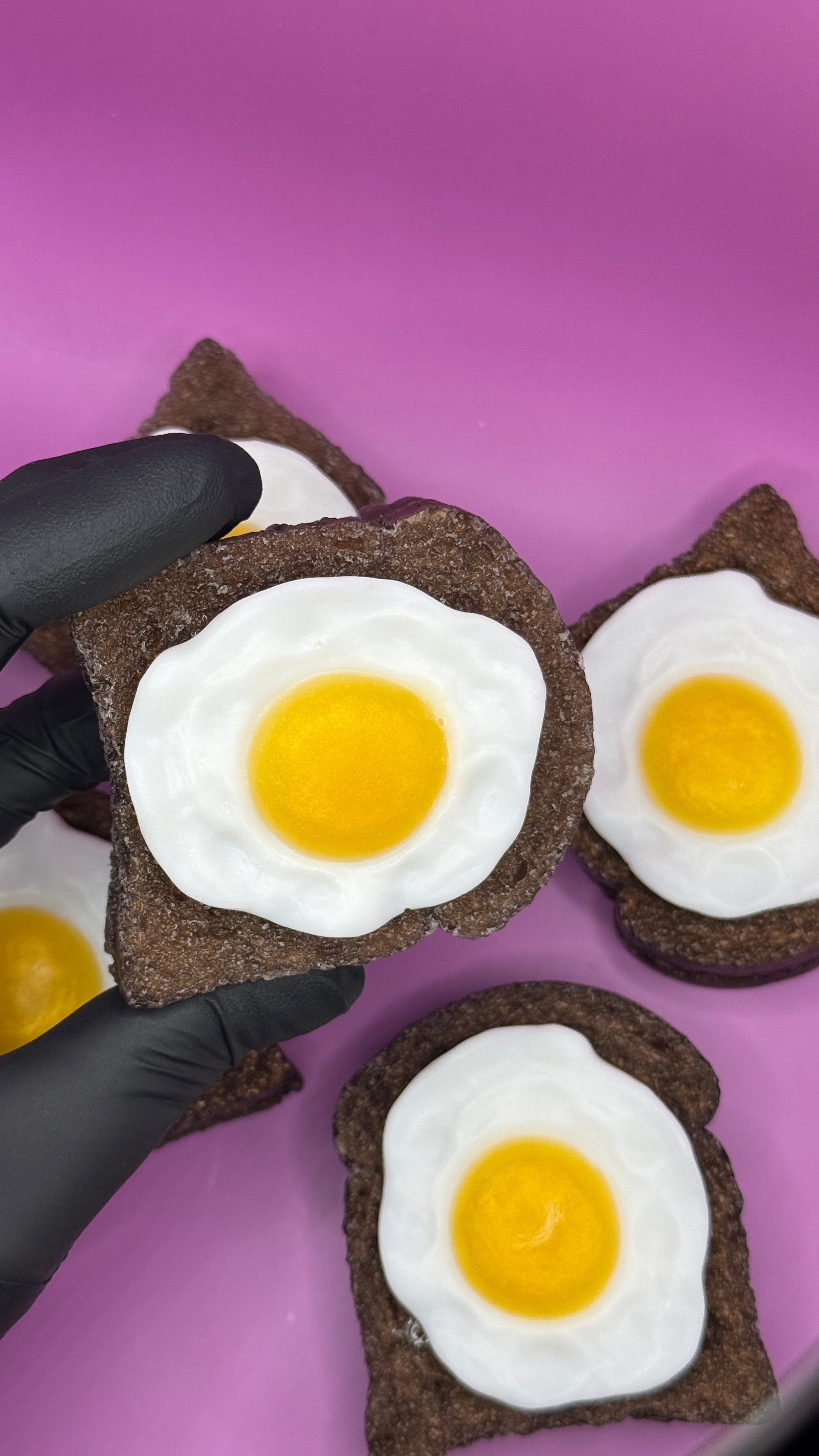 "Sunny Side Up" Realistic Fried Egg on Black Toast Soap