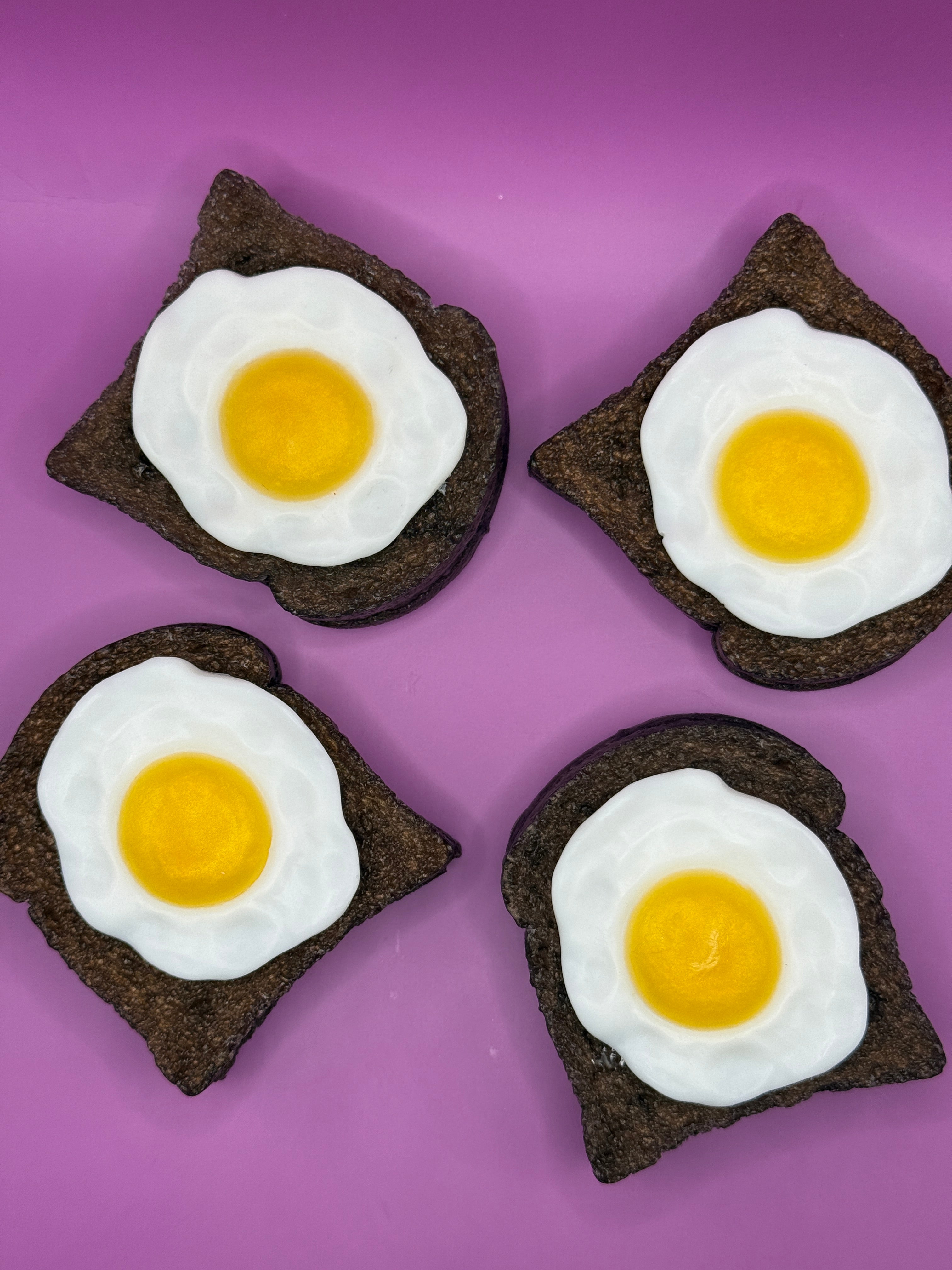 "Sunny Side Up" Realistic Fried Egg on Black Toast Soap
