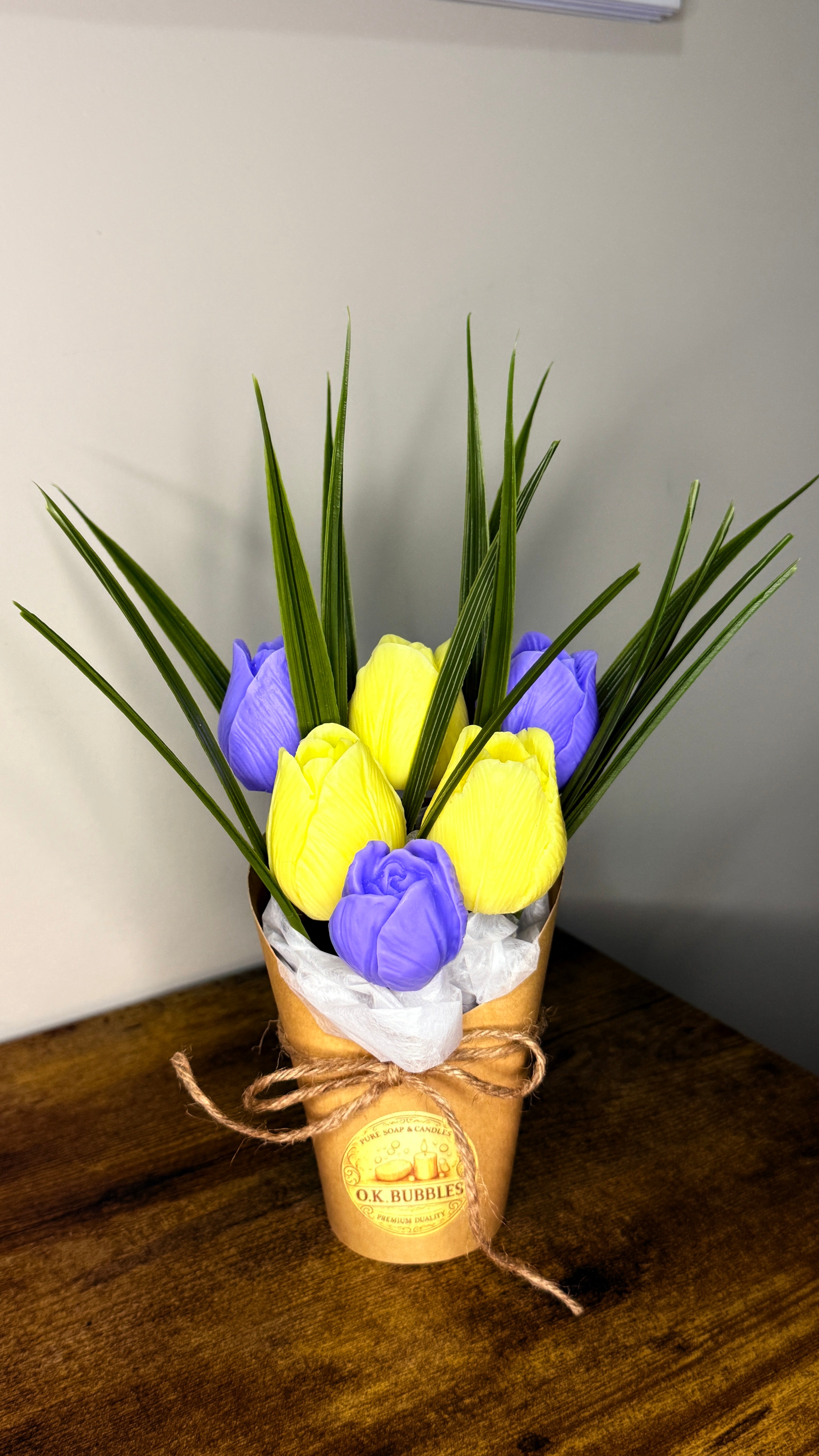 Spring Joy – Rustic Tulip Soap Arrangement