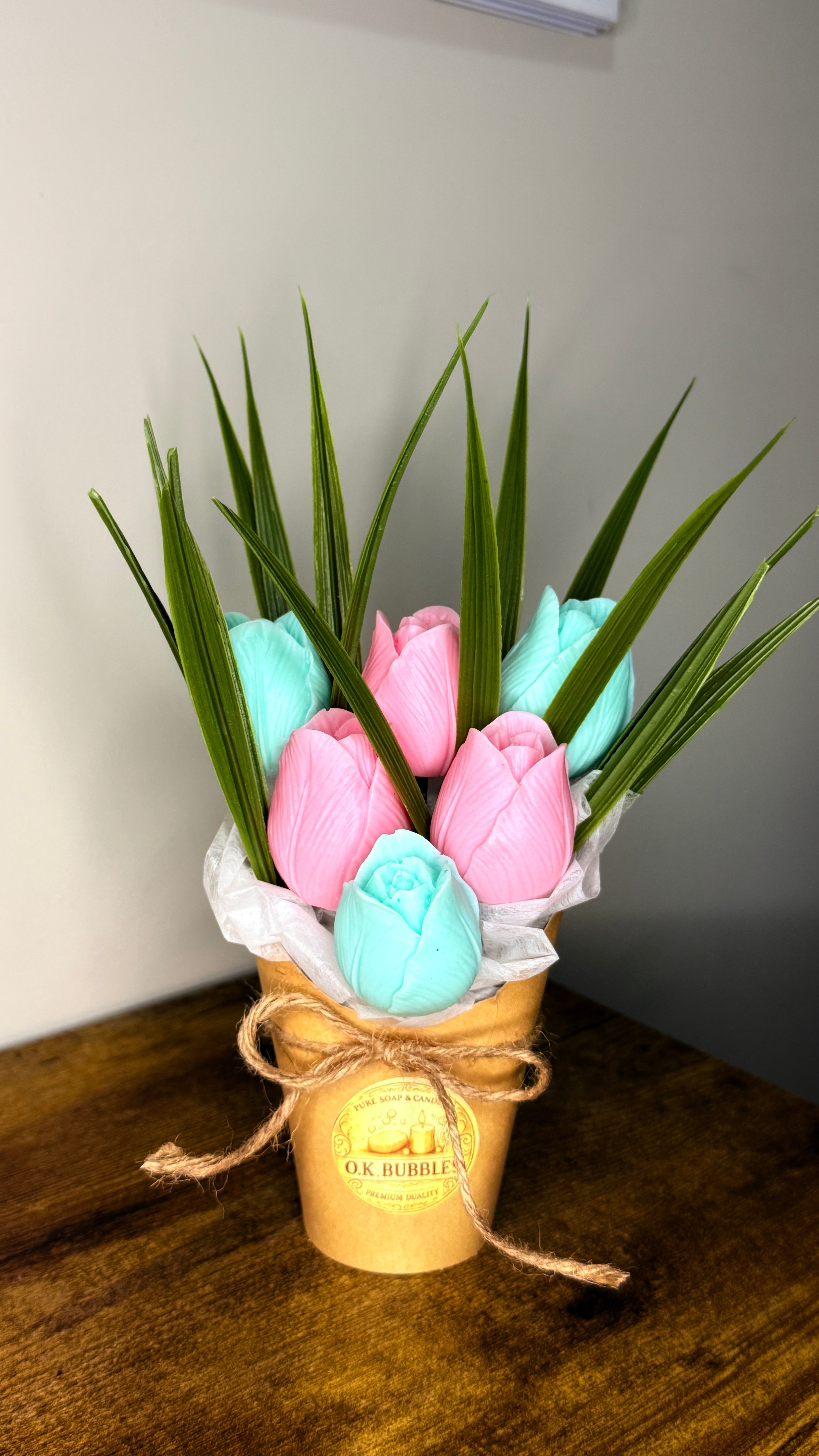 Spring Joy – Rustic Tulip Soap Arrangement