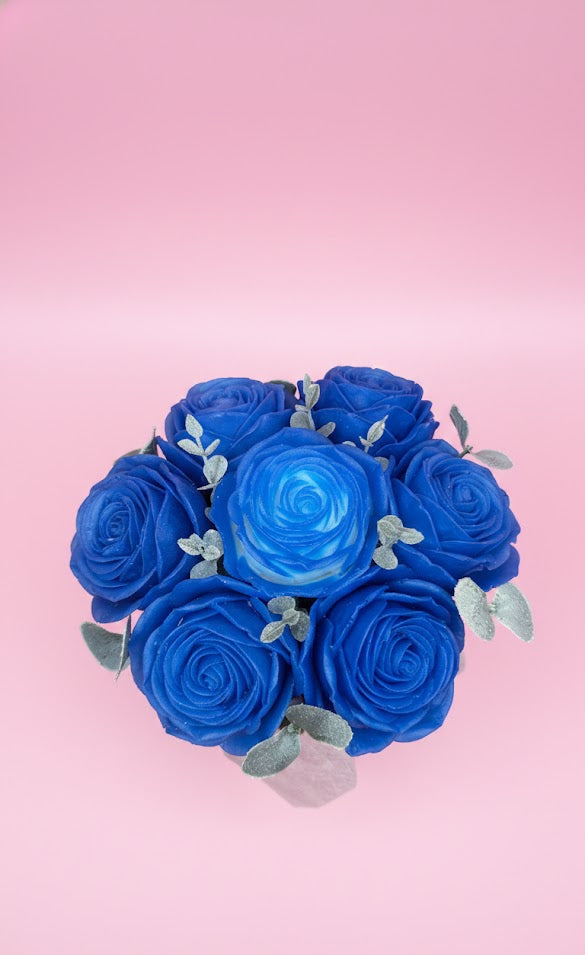 Realistic Blue Rose Soap Flowers - Unique Gift for Her - Handmade in Canada by O.K. Bubbles