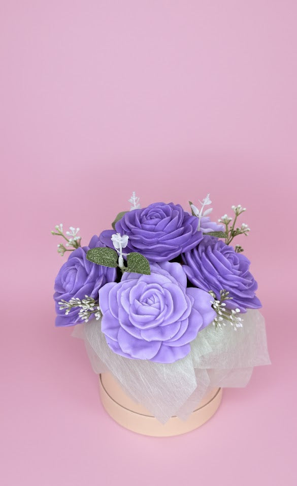 Realistic Purple Rose Soap Flowers - Luxury Gift Set - Handmade in Canada by O.K. Bubbles