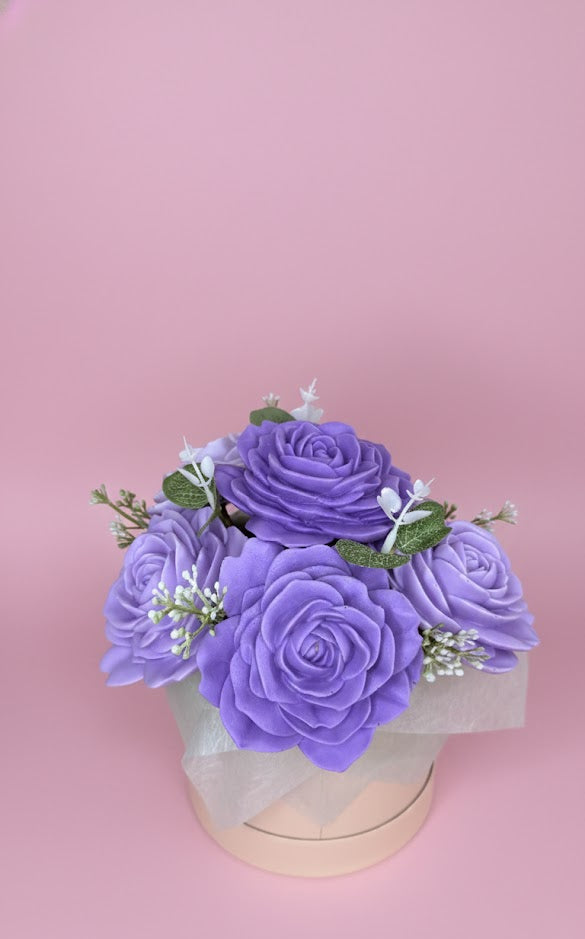 Realistic Purple Rose Soap Flowers - Luxury Gift Set - Handmade in Canada by O.K. Bubbles