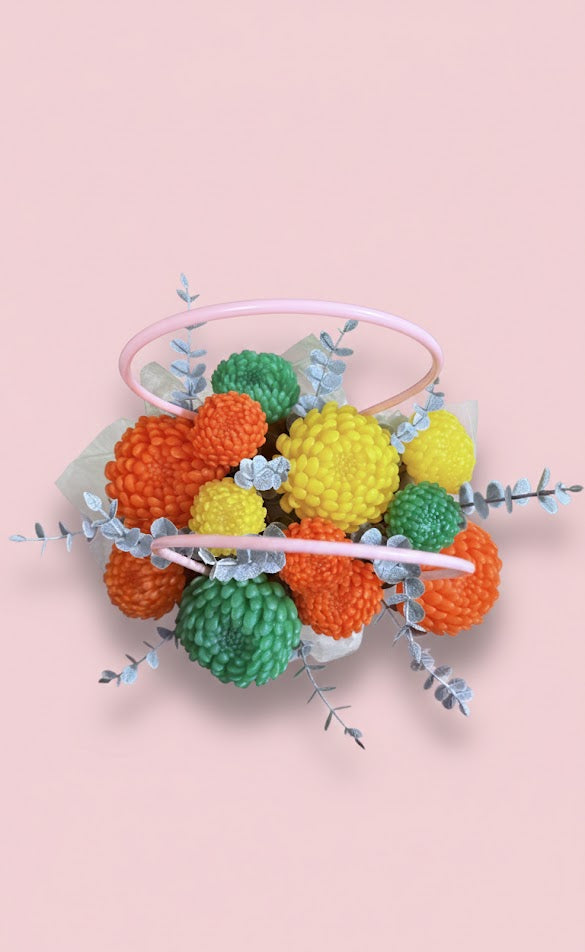 Soap Flower Gift Basket - Realistic Chrysanthemum Bouquet - Handmade in Canada - O.K. Bubbles