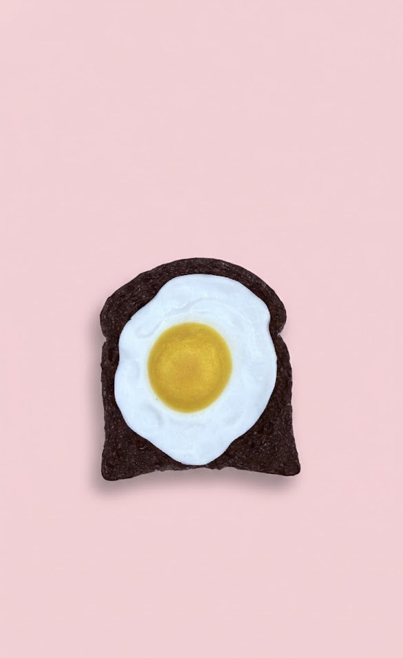 "Sunny Side Up" Realistic Fried Egg on Black Toast Soap
